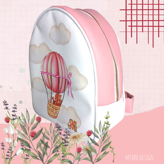 HOT AIR BALLOON LEATHER BACKPAK FOR KIDS