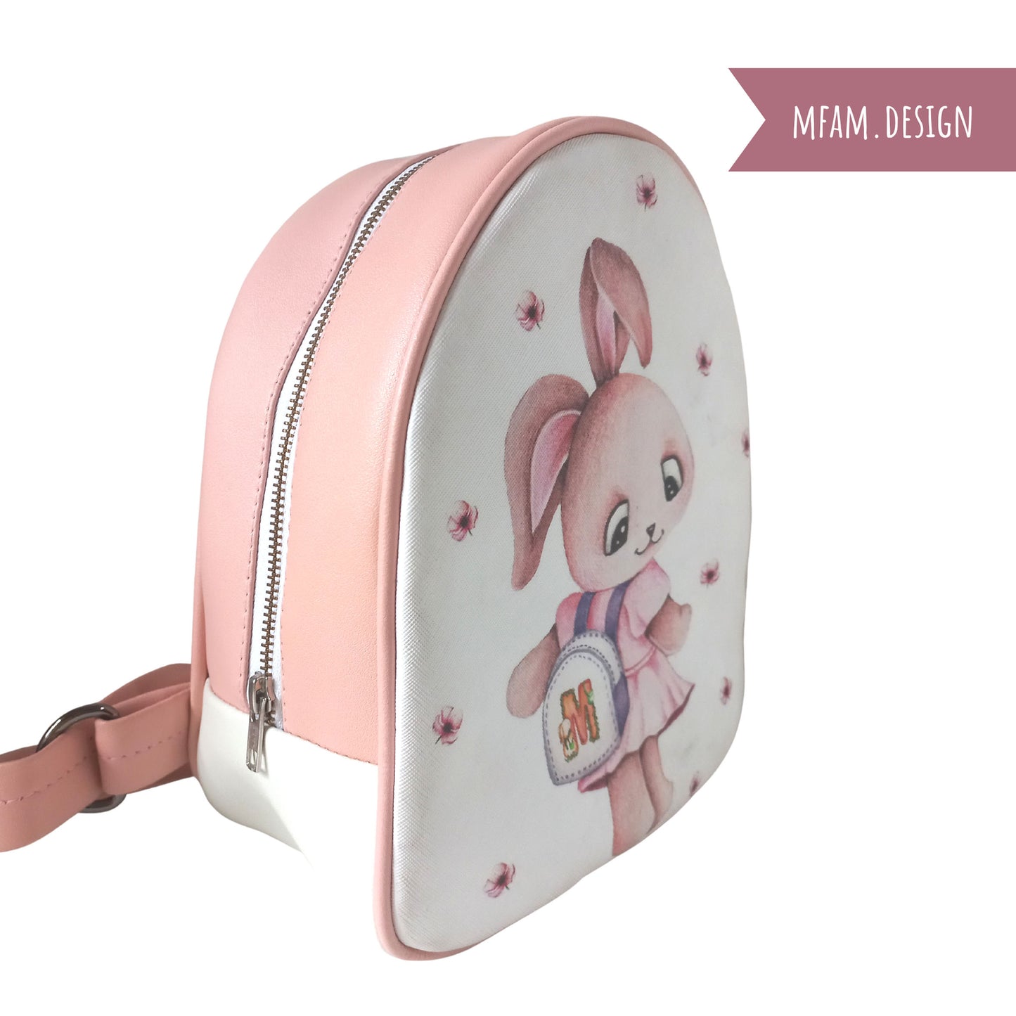 BUNNY GOES TO SCHOOL LEATHER BACKPACK FOR KIDS