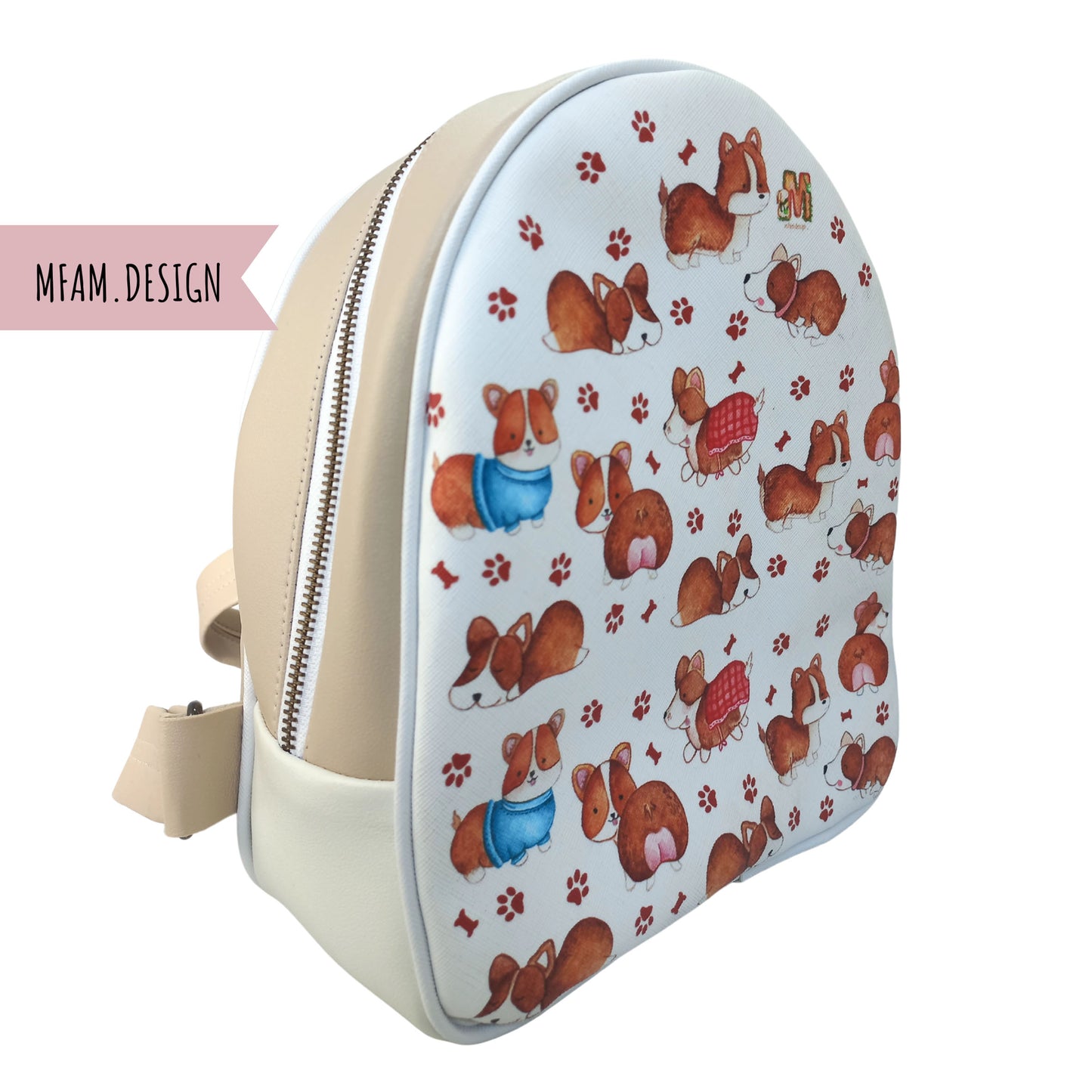 CORGI DOG LEATER BACKPACK FOR KIDS